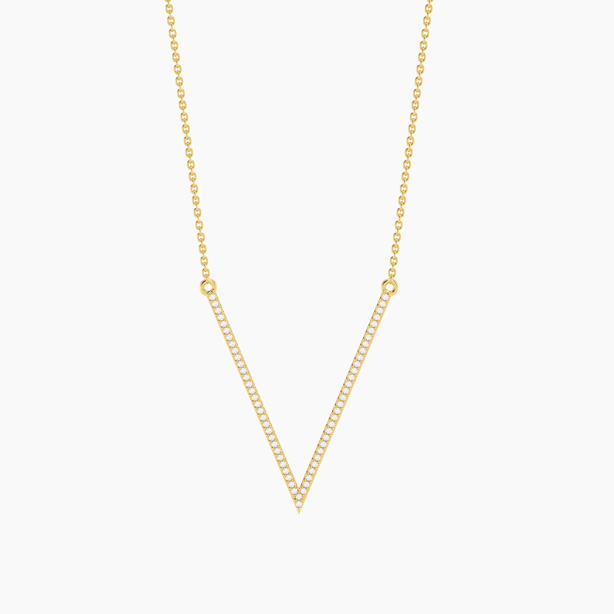 V To The T Pendant Necklace in gold by Ella Stein