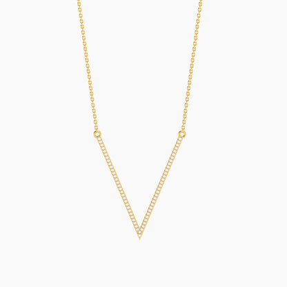 V To The T Pendant Necklace in gold by Ella Stein