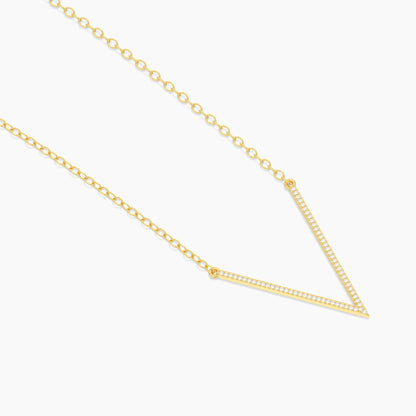 V To The T Pendant Necklace in gold by Ella Stein