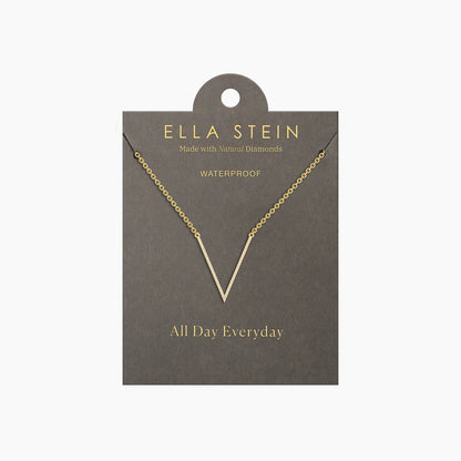 V To The T Pendant Necklace in gold by Ella Stein