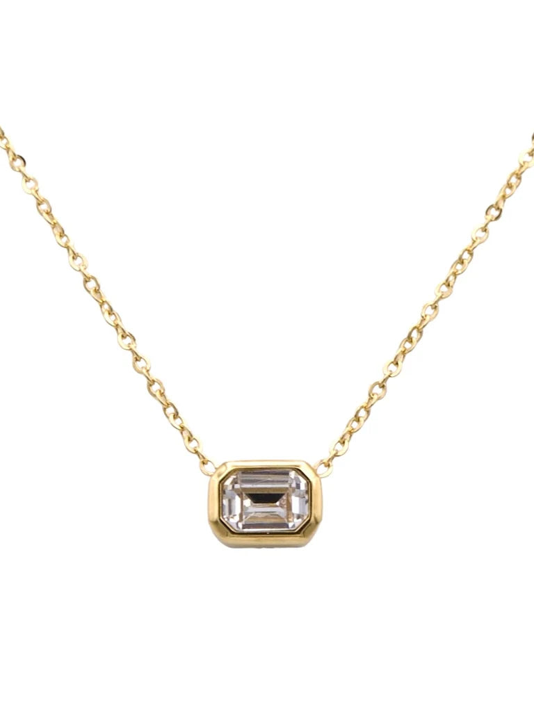 Set in Stone Necklace in gold by Farrah B