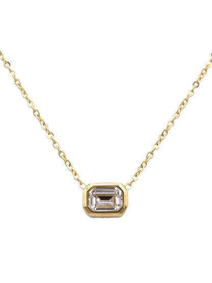 Set in Stone Necklace in gold by Farrah B