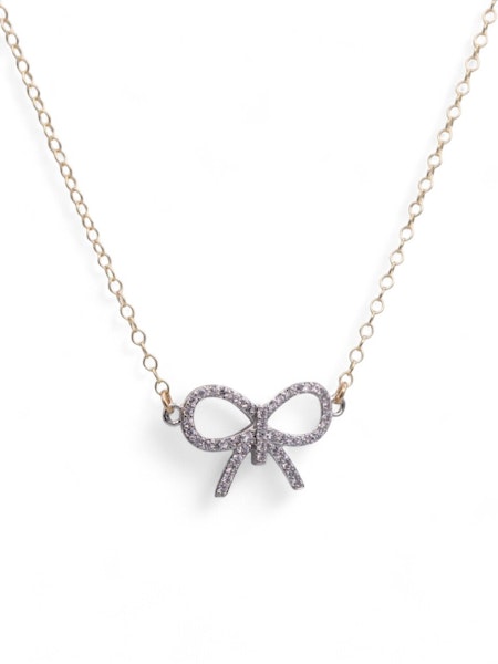 Prim & Proper Bow Necklace in gold by Farrah B