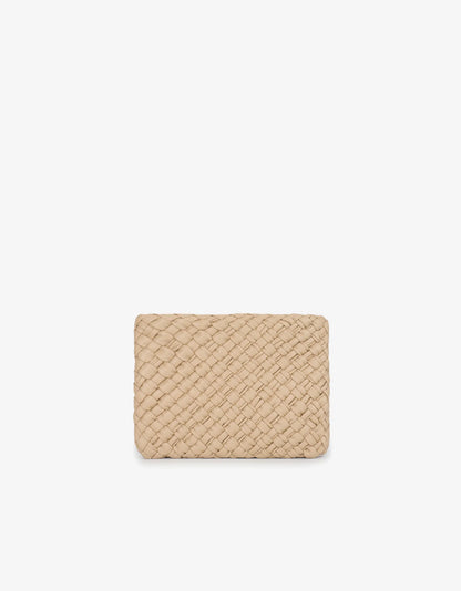 Nieves Woven Clutch in light tan by Remi & Reid