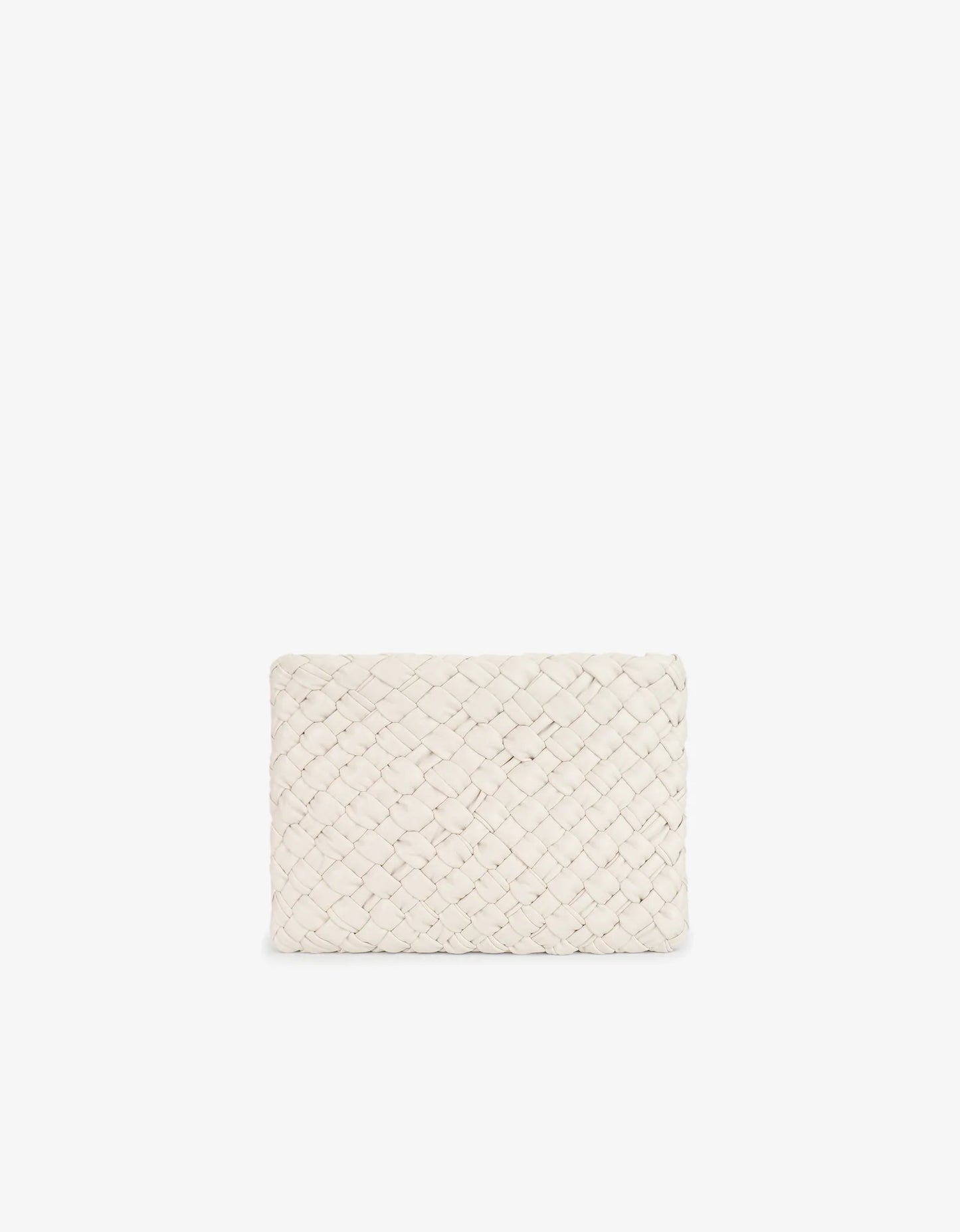 Nieves Woven Clutch in off white by Remi & Reid