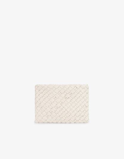 Nieves Woven Clutch in off white by Remi & Reid
