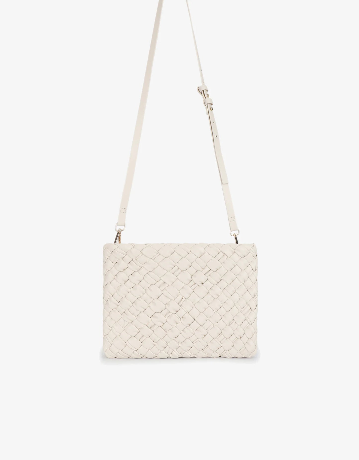 Nieves Woven Clutch in off white by Remi & Reid