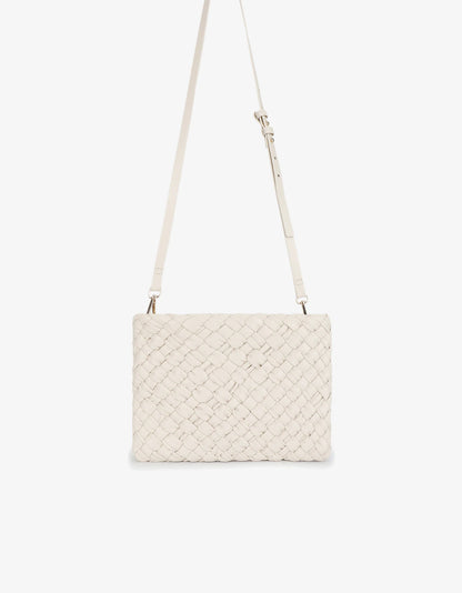 Nieves Woven Clutch in off white by Remi & Reid