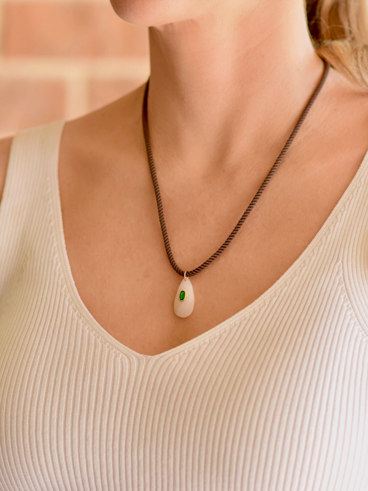Cord Necklace in brown by Farrah B