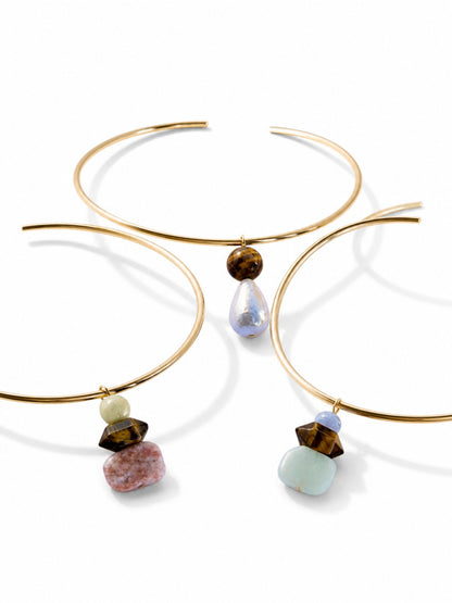 Mighty Gemstones Wire Necklace in green by Farrah B
