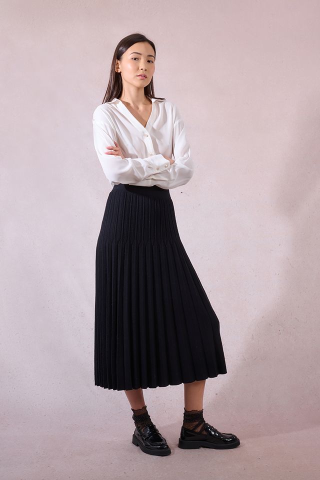 Sweater Skirt in black by Molly Bracken