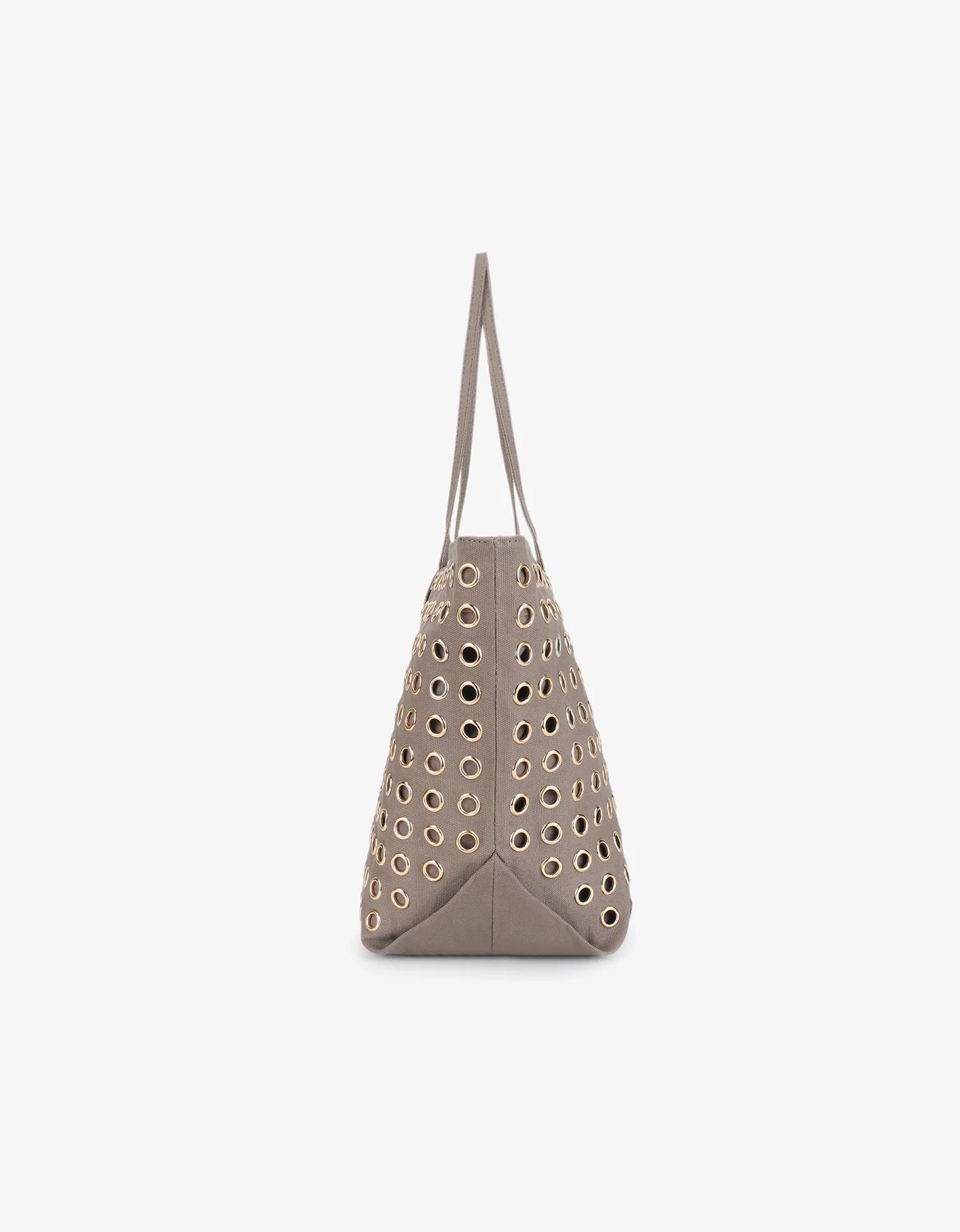 Oya Grommet Canvas Tote in grey by Remi & Reid