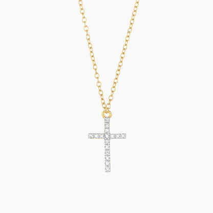 Believe Cross Pendant Necklace in gold by Ella Stein