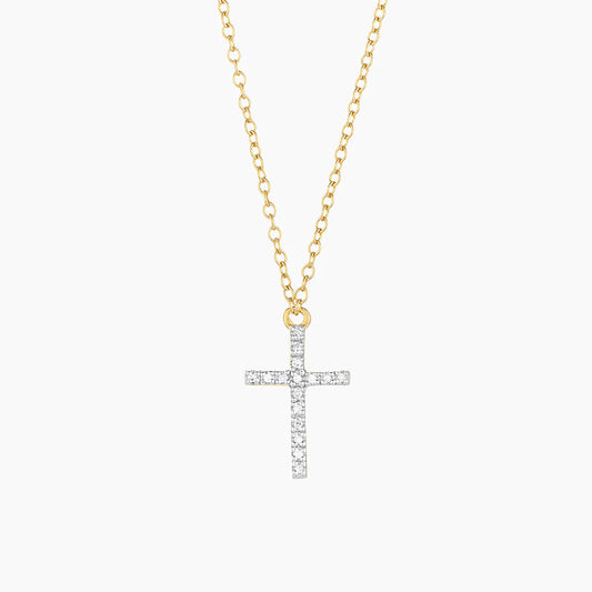 Believe Cross Pendant Necklace in gold by Ella Stein