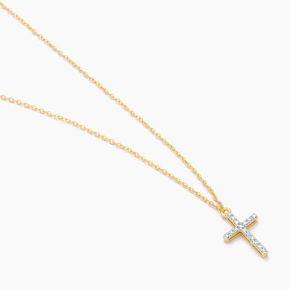 Believe Cross Pendant Necklace in gold by Ella Stein