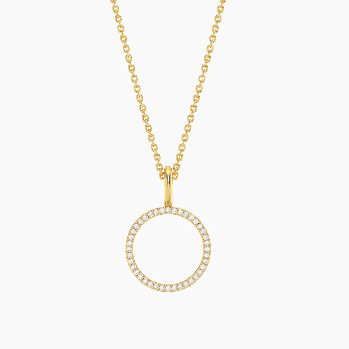Standing O Pendant Necklace in gold by Ella Stein