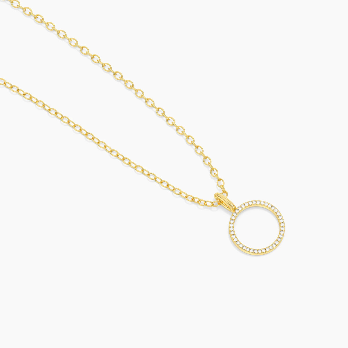Standing O Pendant Necklace in gold by Ella Stein