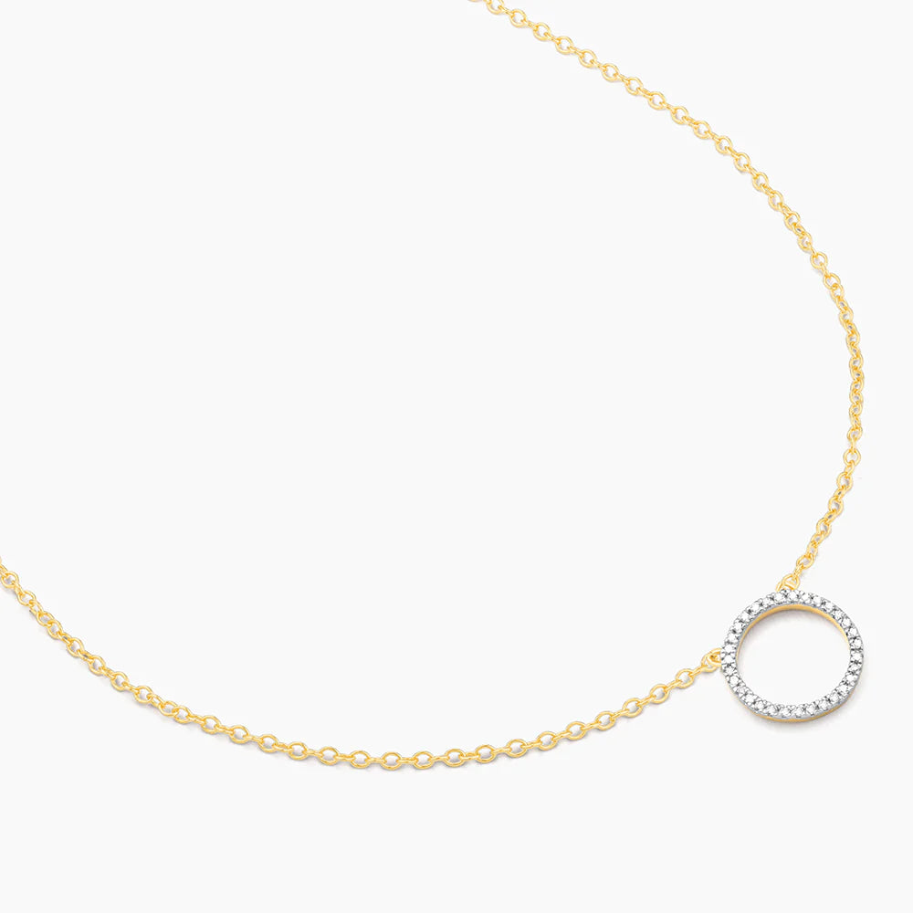 Standing O Pendant Necklace in gold by Ella Stein