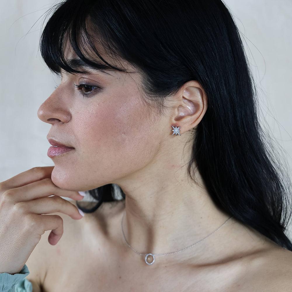 Standing O Pendant Necklace in gold by Ella Stein