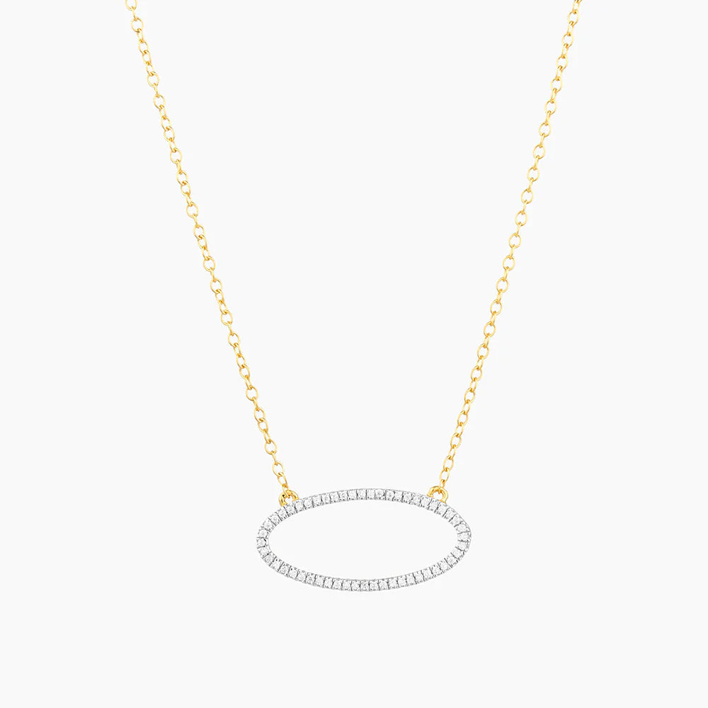 One With the Oval Pendant Necklace in gold by Ella Stein