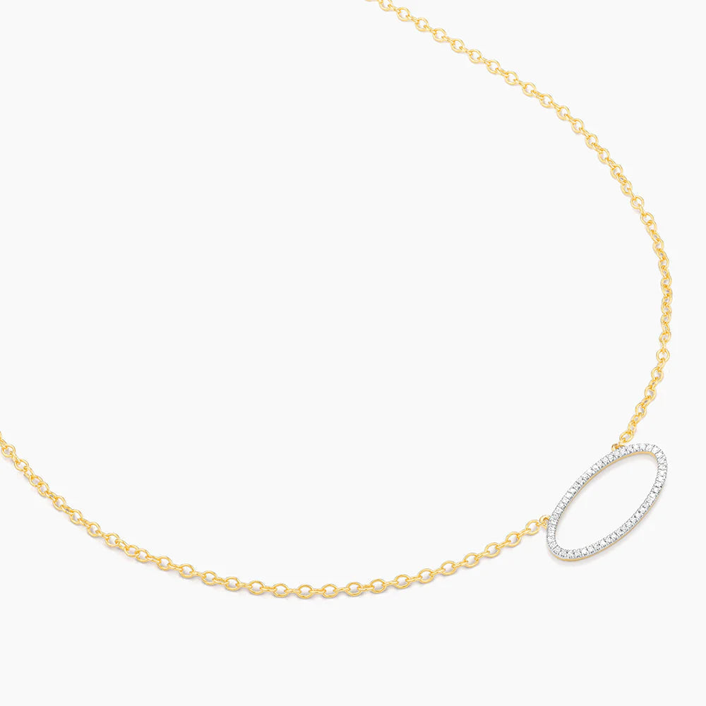 One With the Oval Pendant Necklace in gold by Ella Stein