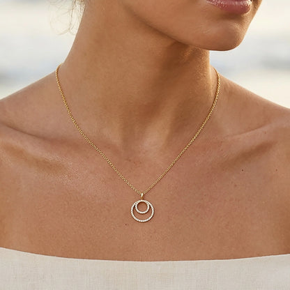 Inner Circle Pendant Necklace in gold by Ella Stein