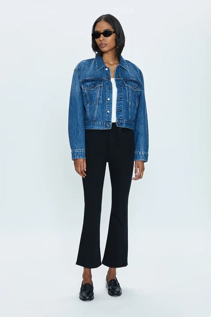Lennon High Rise Crop Boot in noir by Pistola