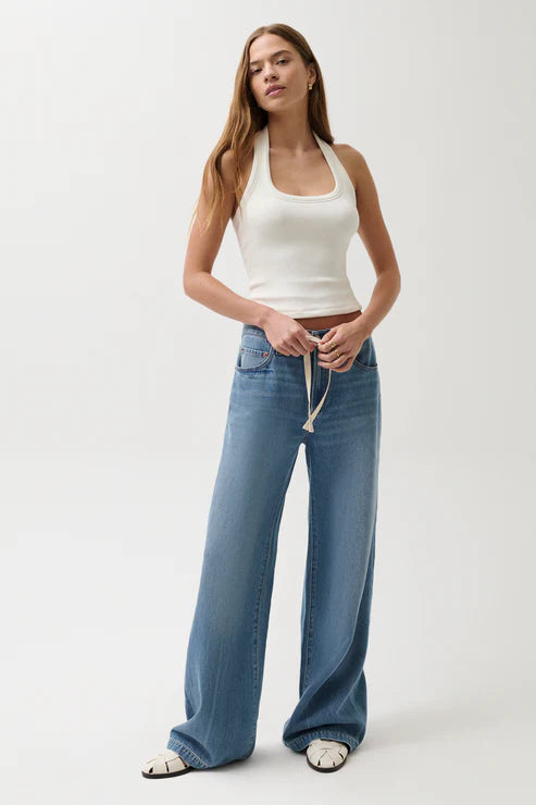 Jadyn Palazzo Pant with Drawcord in expanse by Pistola