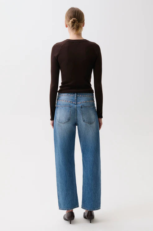 Lexi Mid Rise Bowed Straight Leg Jean in star studded by Pistola