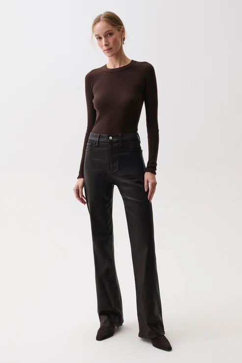 Evie High Rise Slim Boot in coated mocha by Pistola