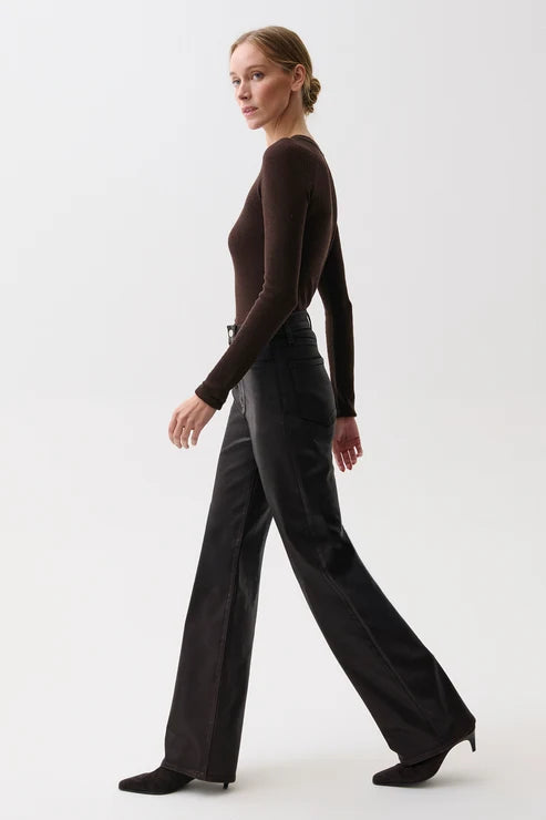 Evie High Rise Slim Boot in coated mocha by Pistola