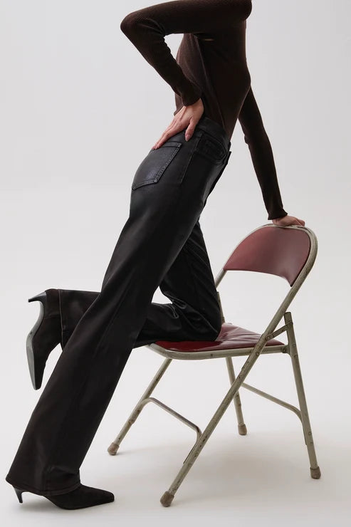 Evie High Rise Slim Boot in coated mocha by Pistola