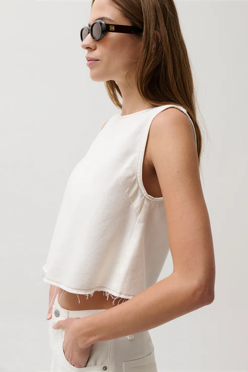 Rue Denim Top in off white by Pistola
