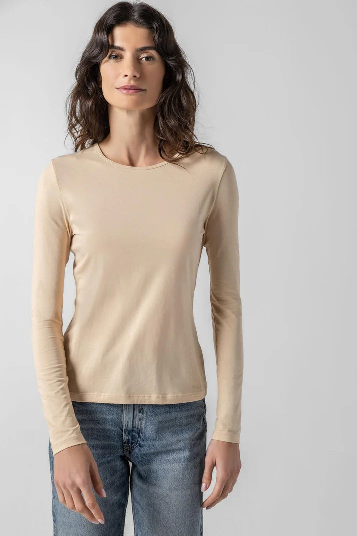 Long Sleeve Crew in nude by Lilla P