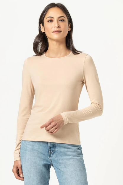 Long Sleeve Crew in nude by Lilla P