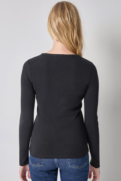 Long Sleeve Crew in black by Lilla P
