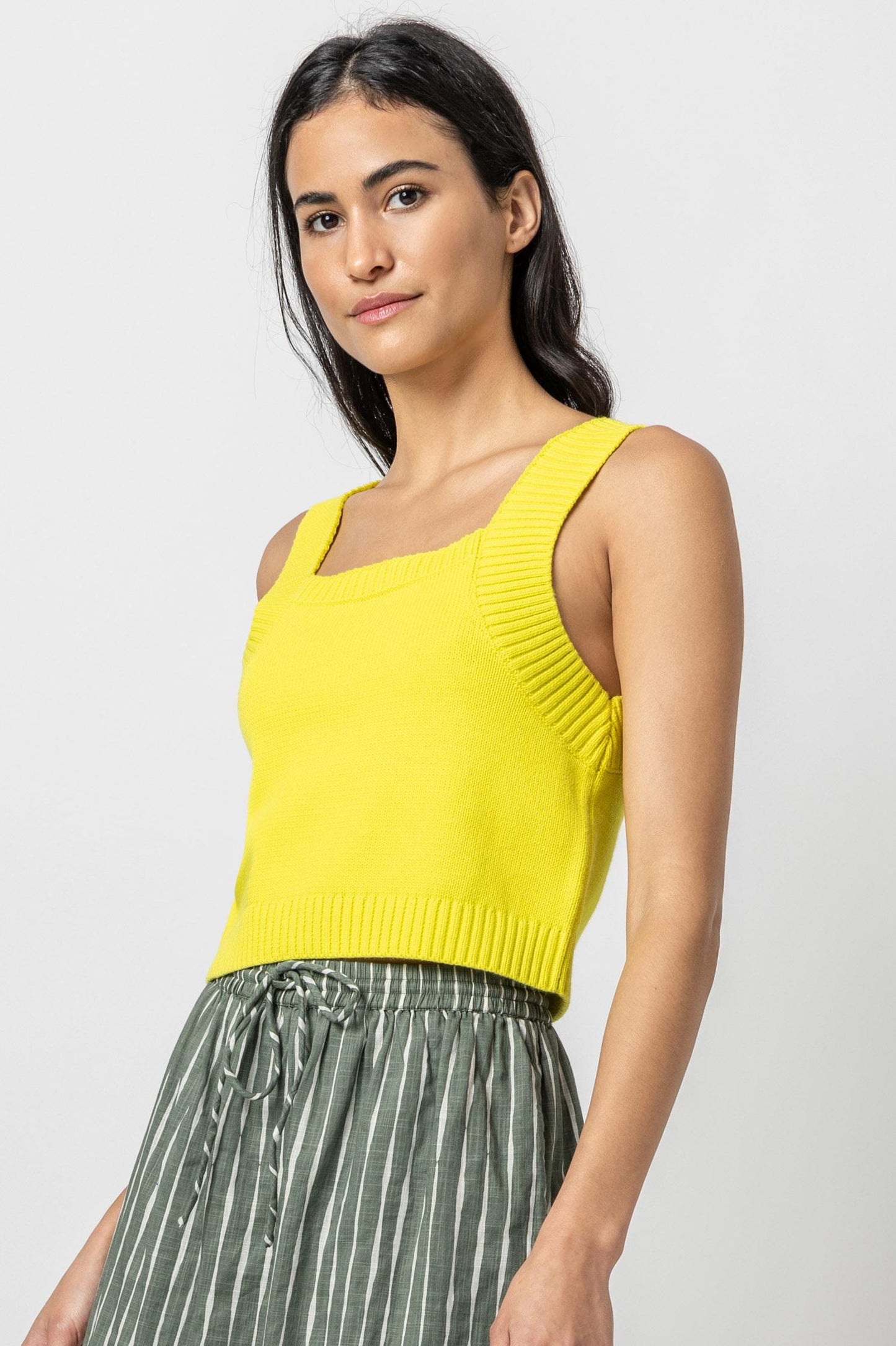 Sweater Tank in lemon lime by Lilla P