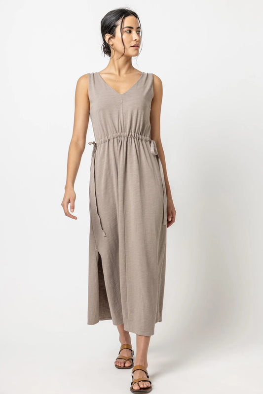 Drawcord Waist Maxi Dress in driftwood by Lilla P