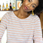 3/4 Sleeve Striped Boatneck in tangelo/lily by Lilla P
