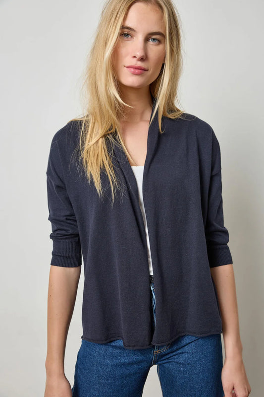 Easy Open Cardigan in navy by Lilla P