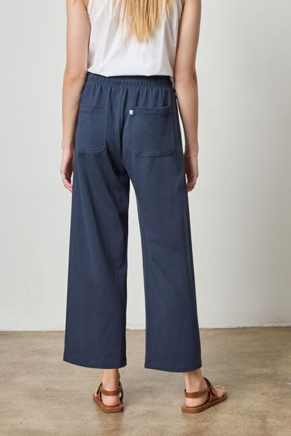 Seamed Wide Leg Pant in dark navy by Lilla P
