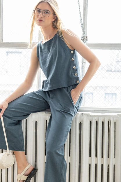 Side Button Tank in dusk by Lilla P