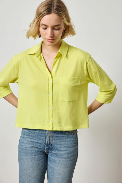 Easy Button Down Tee in keylime by Lilla P