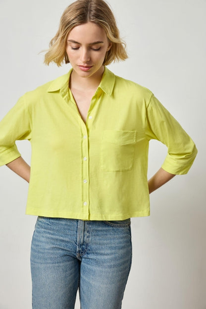 Easy Button Down Tee in keylime by Lilla P