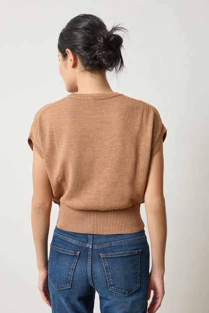 Wedge Sweater in acorn by Lilla P