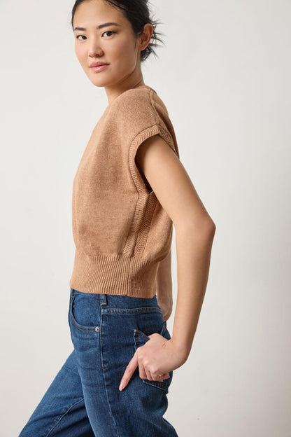 Wedge Sweater in acorn by Lilla P