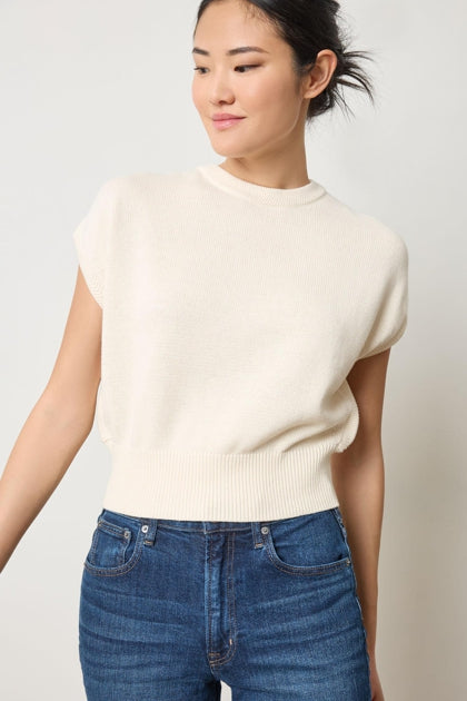 Wedge Sweater in ivory by Lilla P