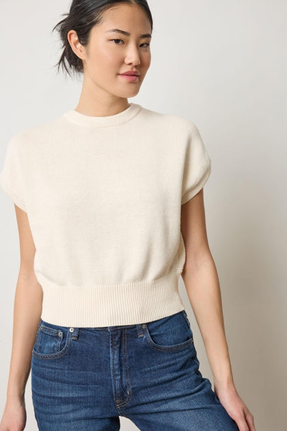 Wedge Sweater in ivory by Lilla P
