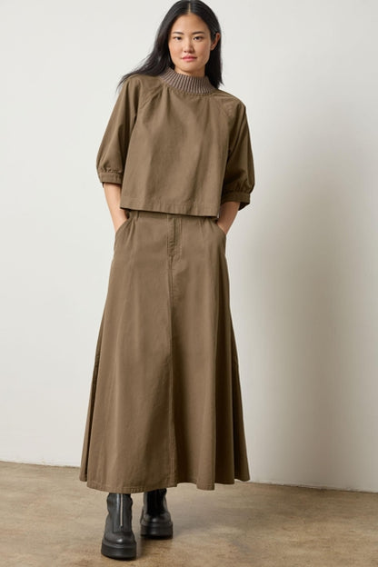 Seamed Maxi Skirt in parsley by Lilla P