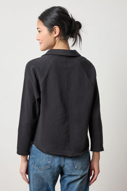 Shirttail Polo in black by Lilla P